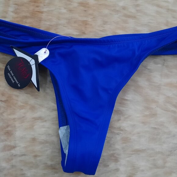 Hot Miami Styles Royal Blue Lace Up Back Thong Bikini - Picture 3 of 8